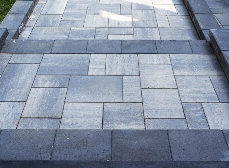 Blue stone interlock pathway to front door